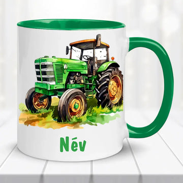 Traktoros bögre – névvel, egyedi dizájn - 0