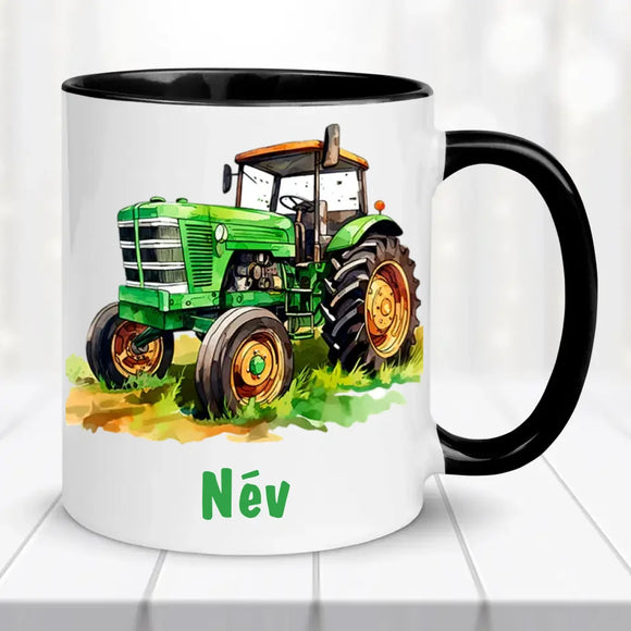 Traktoros bögre – névvel, egyedi dizájn