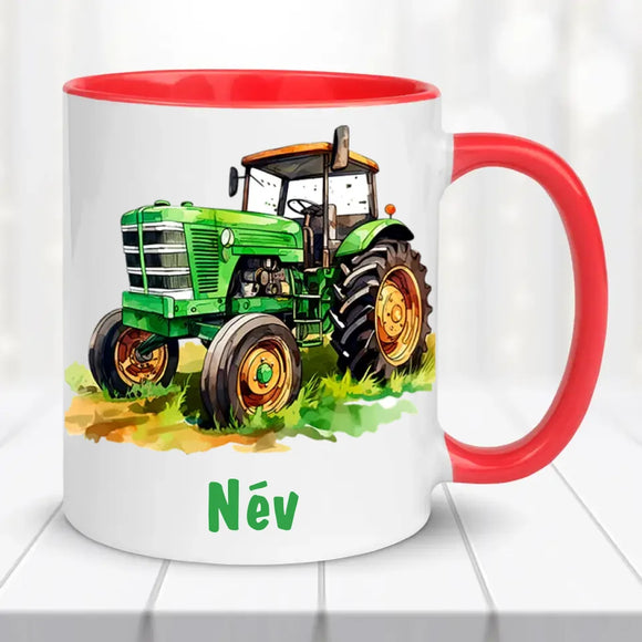 Traktoros bögre – névvel, egyedi dizájn
