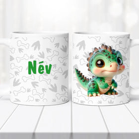 Dínós bögre – névvel, egyedi stílus
