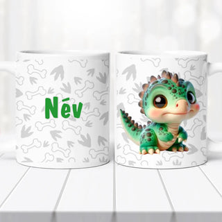 Dínós bögre – névvel, egyedi stílus