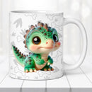 Dínós bögre – névvel, egyedi stílus-4