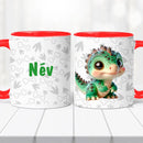 Dínós bögre – névvel, egyedi stílus-8