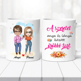 Ajándék bögre – édesanyának, chibi dizájnnal