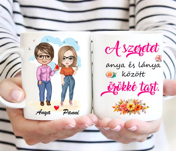 Ajándék bögre – édesanyának, chibi dizájnnal