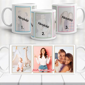 Fényképes bögre - 3 saját fotóval