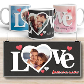 Fényképes bögre – „LOVE” dizájnnal