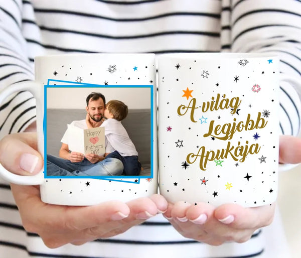 Fényképes bögre – „A világ legjobb apukája”