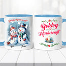 Karácsonyi bögre – hóember pár grafikával (No.2)-7