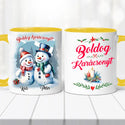 Karácsonyi bögre – hóember pár grafikával