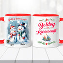 Karácsonyi bögre – hóember pár grafikával-8