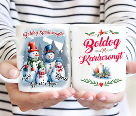 Karácsonyi bögre – hóember család - 0