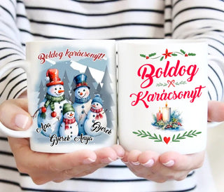 Karácsonyi bögre – hóember család