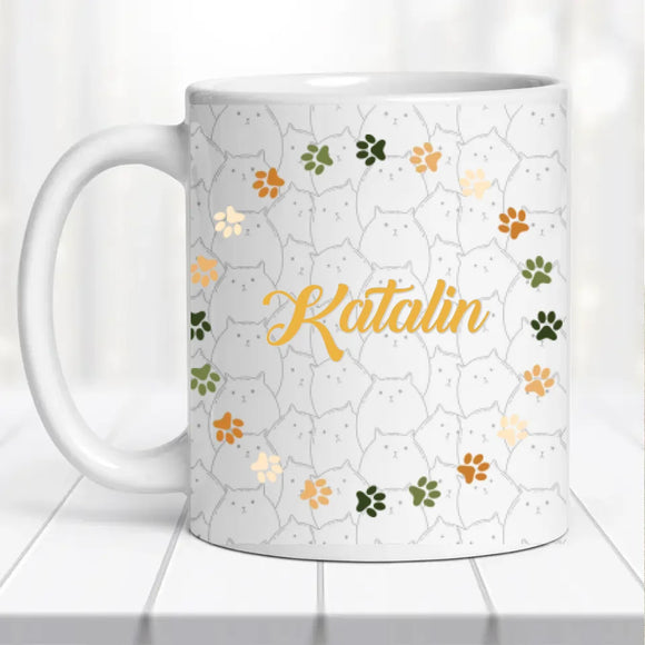 Cicás bögre – névvel személyre szabva