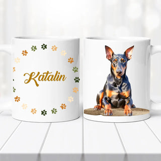 Nagy kutyás bögre – névvel