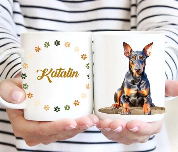 Nagy kutyás bögre – névvel