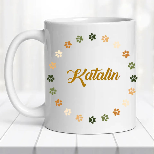 Nagy kutyás bögre – névvel