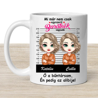 Barátnős bögre – „Bűntársak” felirattal