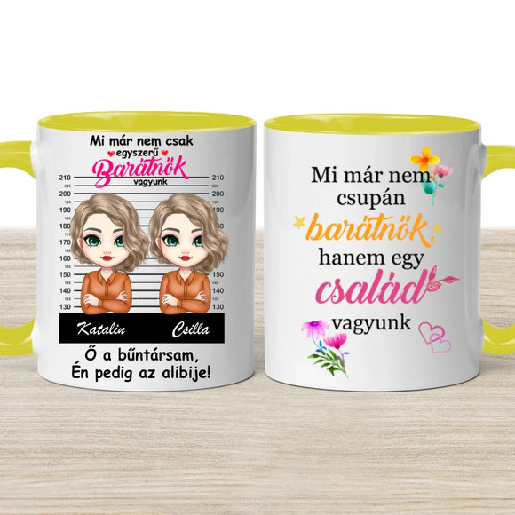 Barátnős bögre – „Bűntársak” felirattal