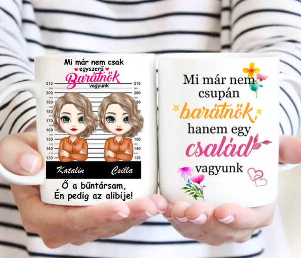 Barátnős bögre – „Bűntársak” felirattal
