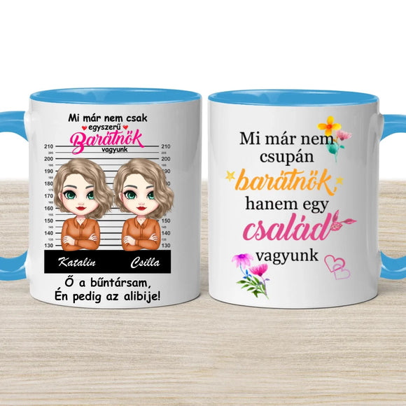 Barátnős bögre – „Bűntársak” felirattal