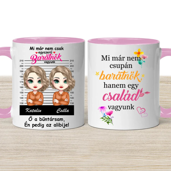 Barátnős bögre – „Bűntársak” felirattal