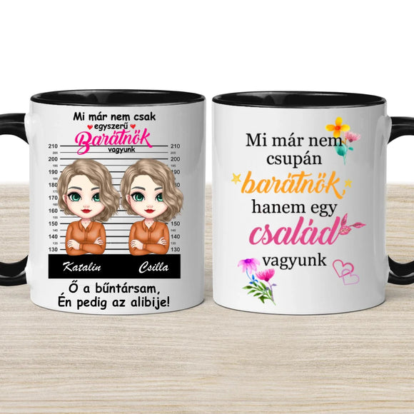 Barátnős bögre – „Bűntársak” felirattal