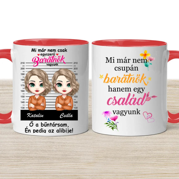 Barátnős bögre – „Bűntársak” felirattal