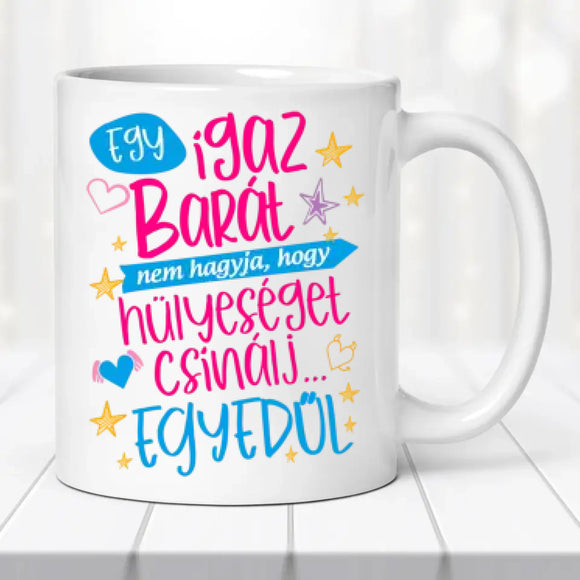 Barátnős bögre – piknikezős illusztrációval