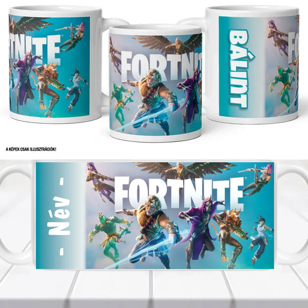 Fortnite bögre – névvel személyre szabva