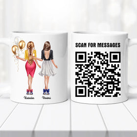 Barátnős bögre – egyedi QR kóddal