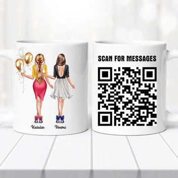 Barátnős bögre – egyedi QR kóddal