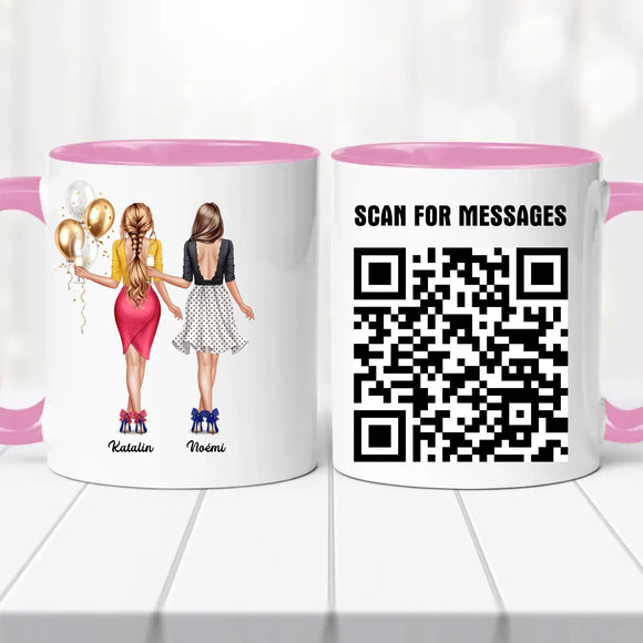 Barátnős bögre – egyedi QR kóddal