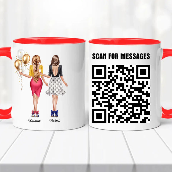 Barátnős bögre – egyedi QR kóddal