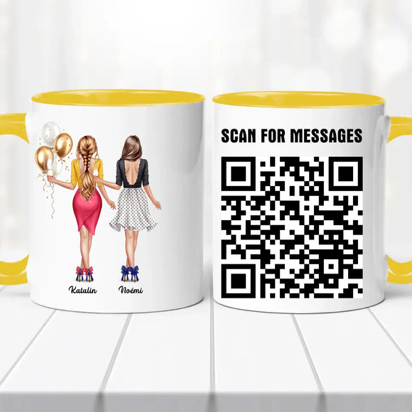 Barátnős bögre – egyedi QR kóddal