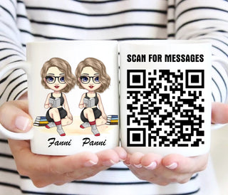 Barátnős bögre – piknikezős, QR kóddal