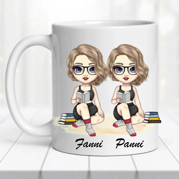 Barátnős bögre – piknikezős, QR kóddal