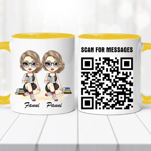 Barátnős bögre – piknikezős, QR kóddal