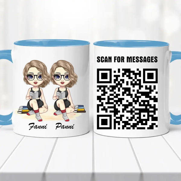 Barátnős bögre – piknikezős, QR kóddal