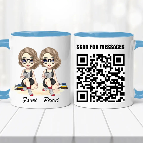 Barátnős bögre – piknikezős, QR kóddal