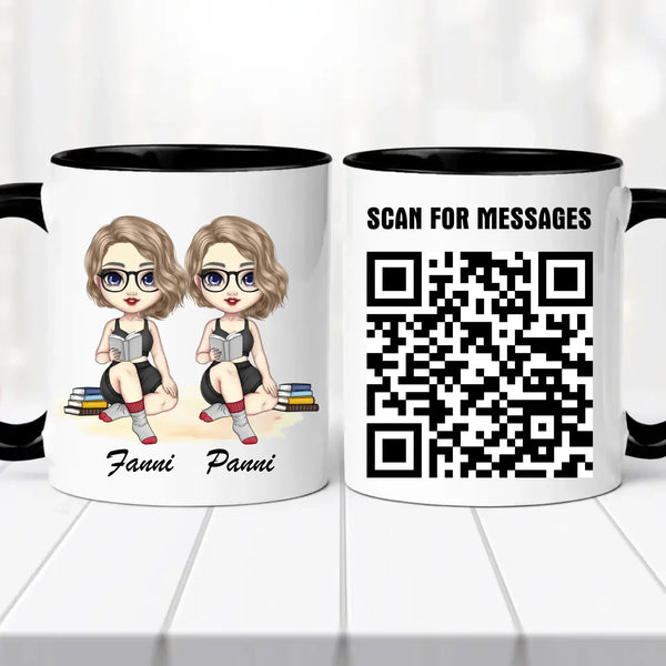 Barátnős bögre – piknikezős, QR kóddal