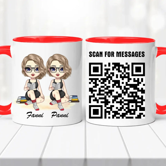 Barátnős bögre – piknikezős, QR kóddal