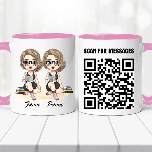 Barátnős bögre – piknikezős, QR kóddal