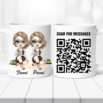 Barátnős bögre – piknikezős, QR kóddal