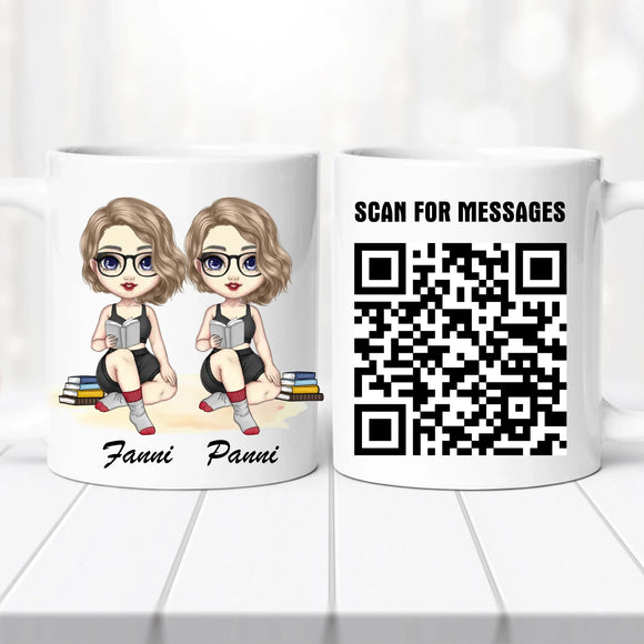 Barátnős bögre – piknikezős, QR kóddal