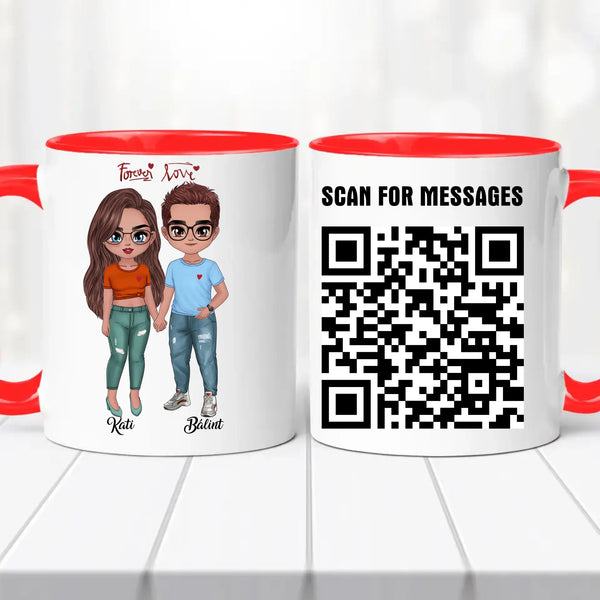 Szerelmes bögre - személyre szabott QR kóddal