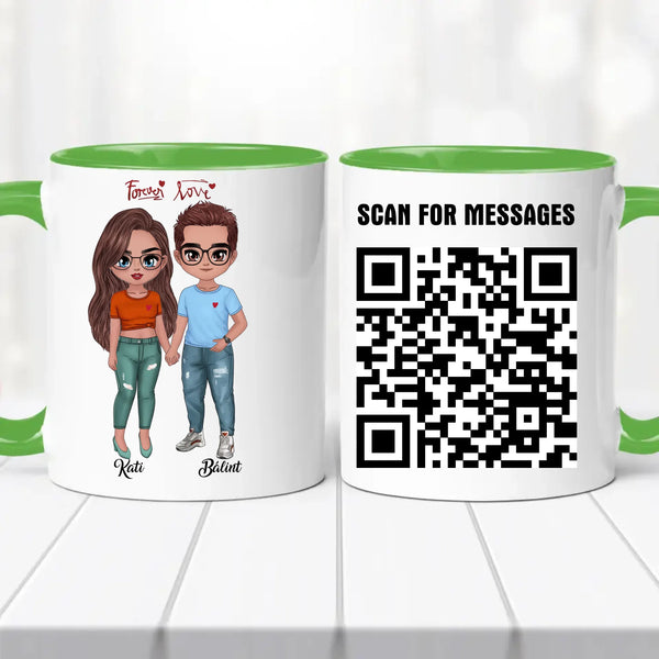 Szerelmes bögre - személyre szabott QR kóddal