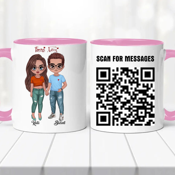 Szerelmes bögre - személyre szabott QR kóddal