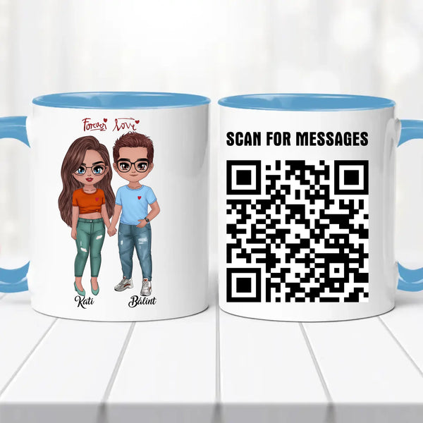 Szerelmes bögre - személyre szabott QR kóddal
