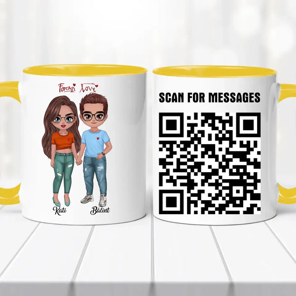 Szerelmes bögre - személyre szabott QR kóddal